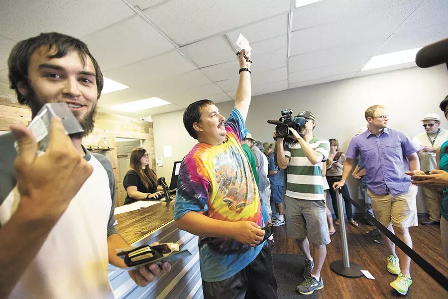 Mike Boyer, Spokane's first legal pot buyer. - YOUNG KWAK