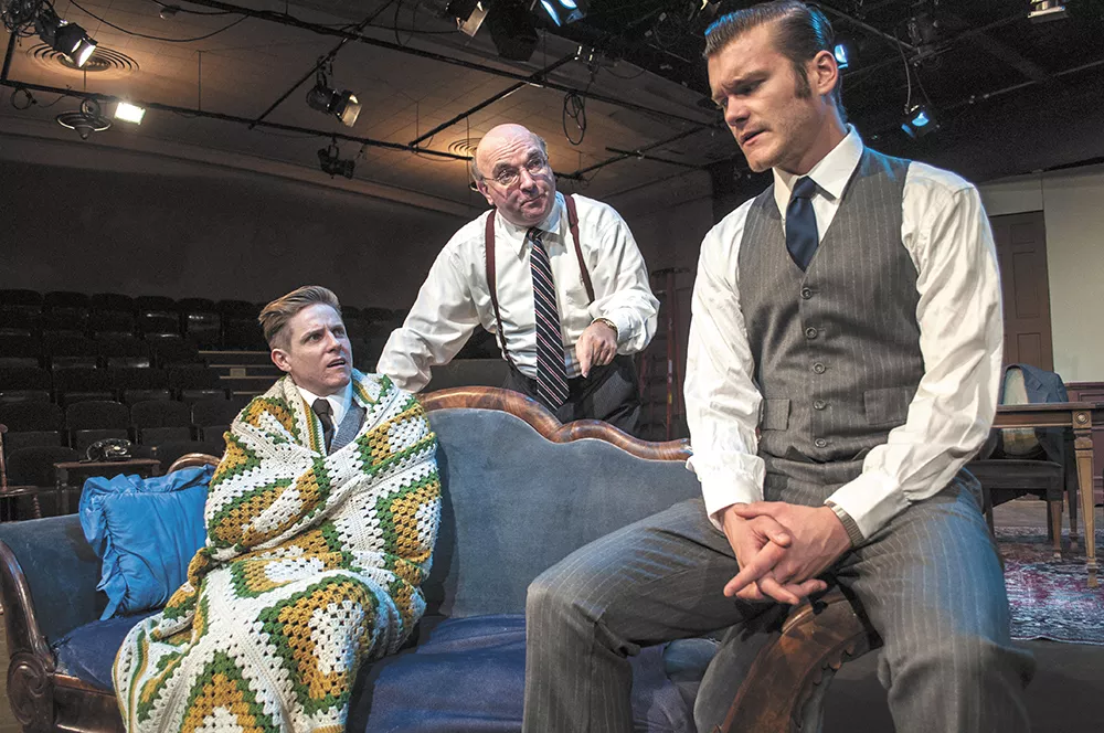 Nich Witham (left) plays Eugene Jerome in Broadway Bound, alongside Jerry Sciarrio (center) and Dalin Tipton. - SARAH WURTZ