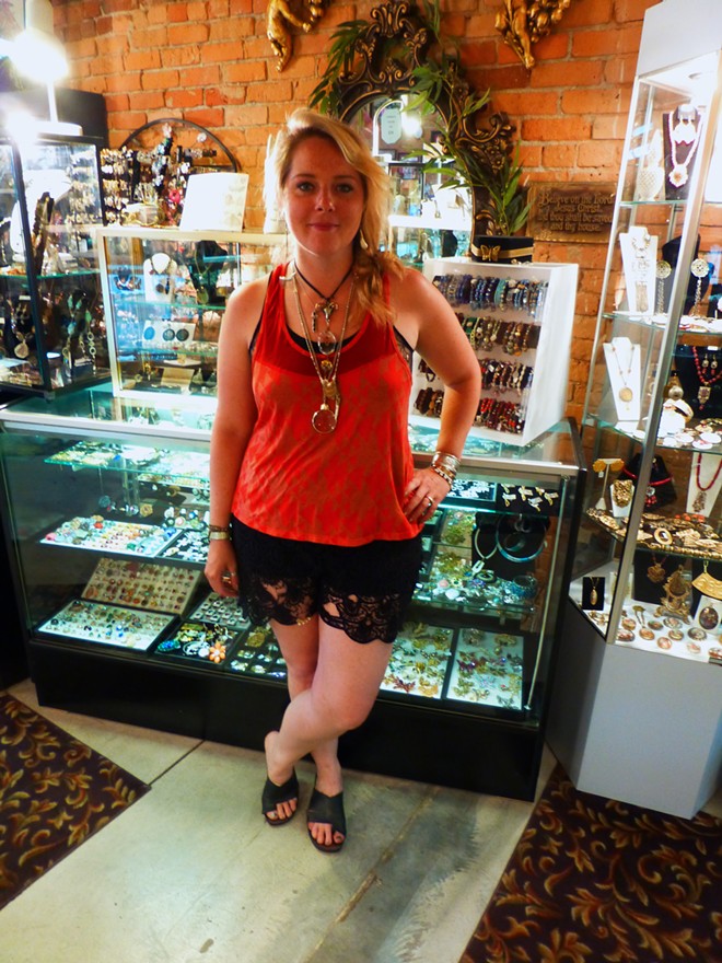 Rebecka Anderson standing in front of her Artesian Fox collection found in Finders Keepers II. - MADISON BENNETT