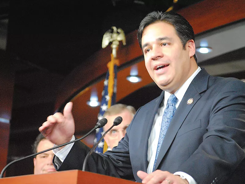 Rep. Raul Labrador at a news conference over Operation Fast and Furious, a Mexican gun-running scandal. He was one of the first to call for Attorney General Eric Holder’s resignation. - KYLE SMITH
