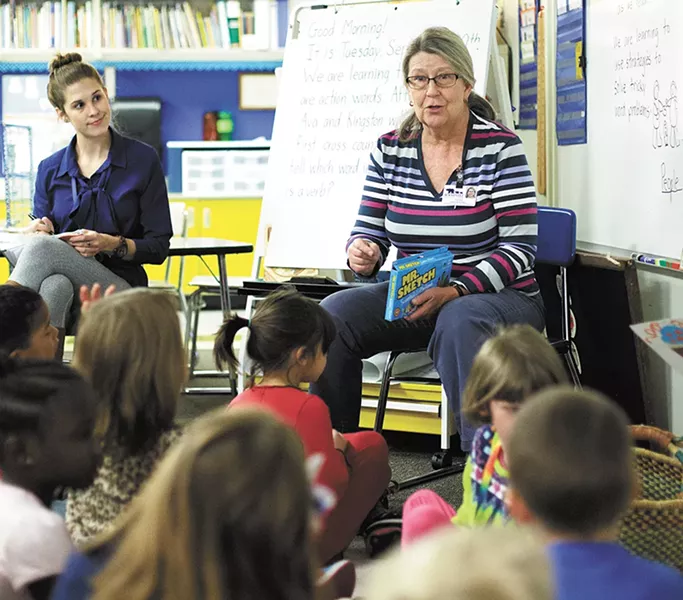Roosevelt Elementary first-grade teacher Char Russell says smaller class sizes allow teachers to build strong relationships with their students — relationships vital for learning. - YOUNG KWAK