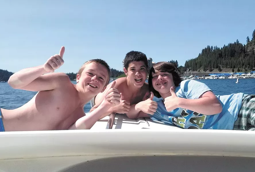 Ryan Holyk with friends at Lake Coeur d'Alene.