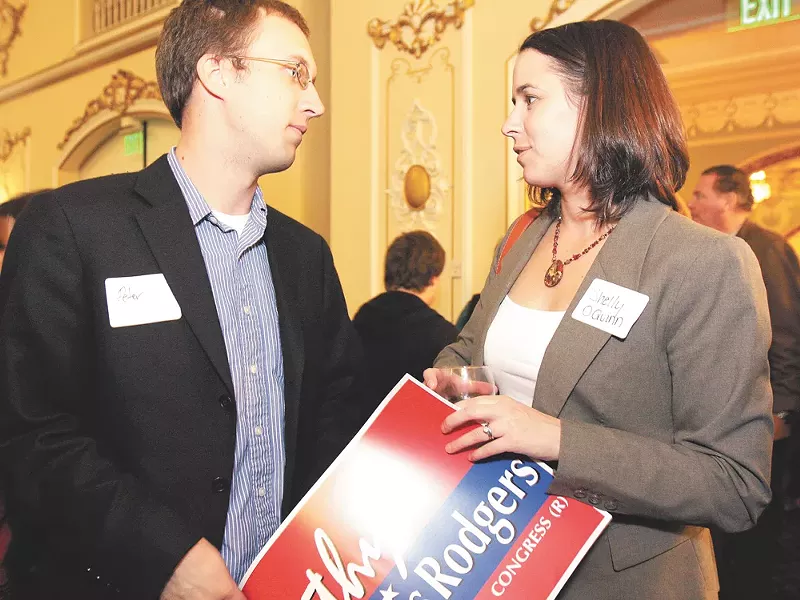 S helly O’Quinn, pictured here at an election event in 2010, may not have the name recognition of her opponent, but she has a lot more money. - YOUNG KWAK