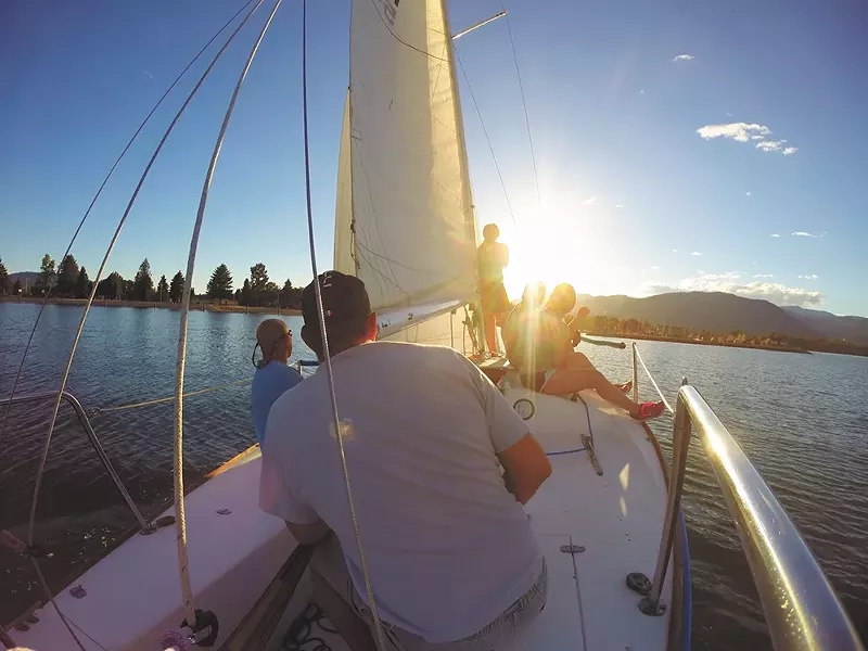 Sailing into the sunset near Sandpoint. - JEN FORSYTH