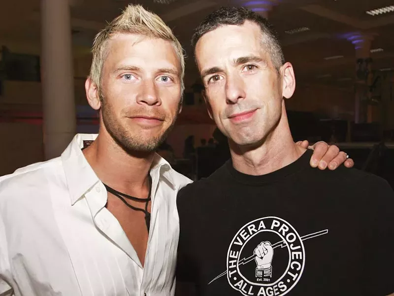 Shadle Park High grad Terry Miller (left) with his longtime partner, Dan Savage.
