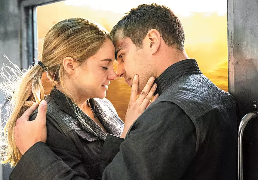 Shailene Woodley does her best Katniss impression.