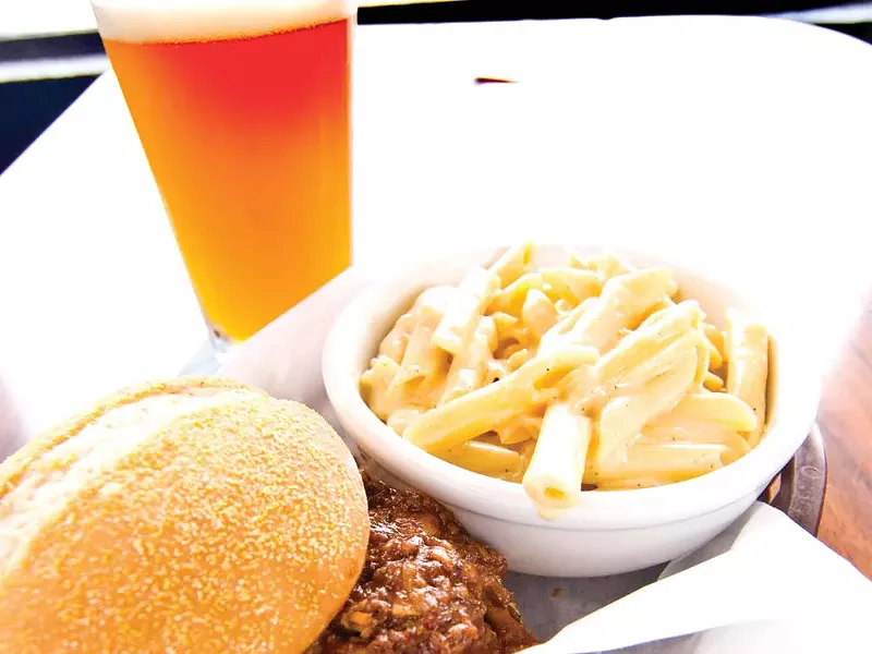 Smoked Pulled Pork Sandwich and mac 'n cheese. $7.45 - TAMMY MARSHALL