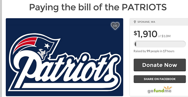 Some dude in Spokane wants you to pay the Patriots' Deflategate fine