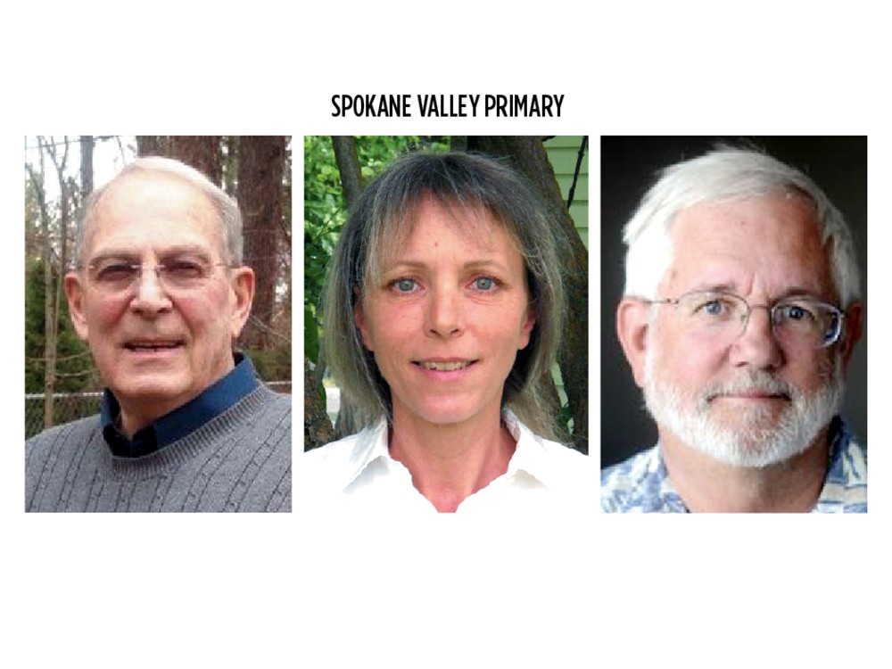 Spokane Valley Councilman Gary Schimmels (left) faces two challengers: DeeDee Loberg and Ed Pace.