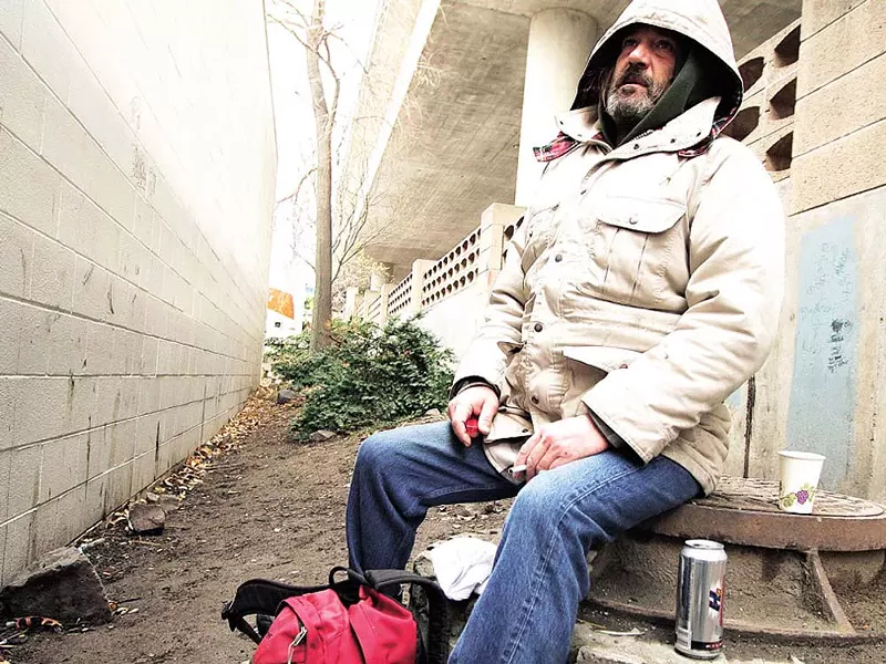 Terry Vaara, photographed last fall, has been homeless off and on for 17 years - YOUNG KWAK