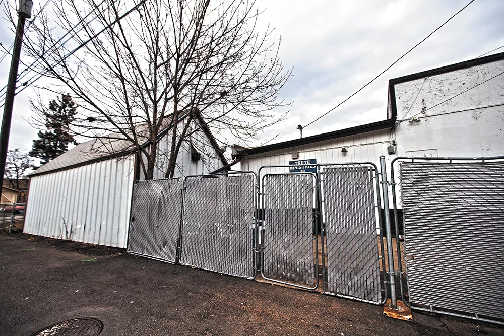 The alley behind the Truth Ministries shelter where, on Jan. 16, Spokane police shot Aaron Johnson. - YOUNG KWAK