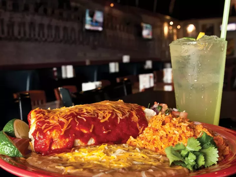 The chicken burrito combo at Heroes and Legends - AMY HUNTER