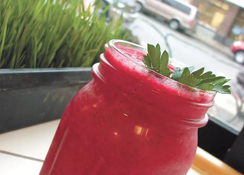The Heartbeet smoothie from Tierra Madre. - CARRIE SCOZZARO