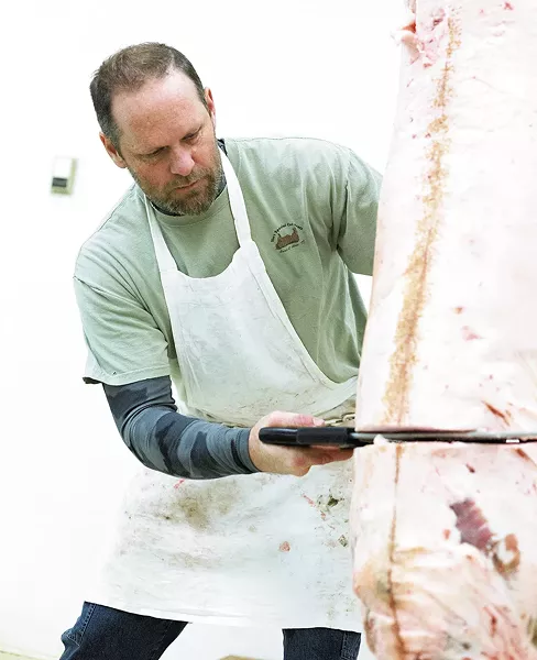 Tim Branen of Tim's Special Cut Meats has never met an animal he can't saw in half. - YOUNG KWAK