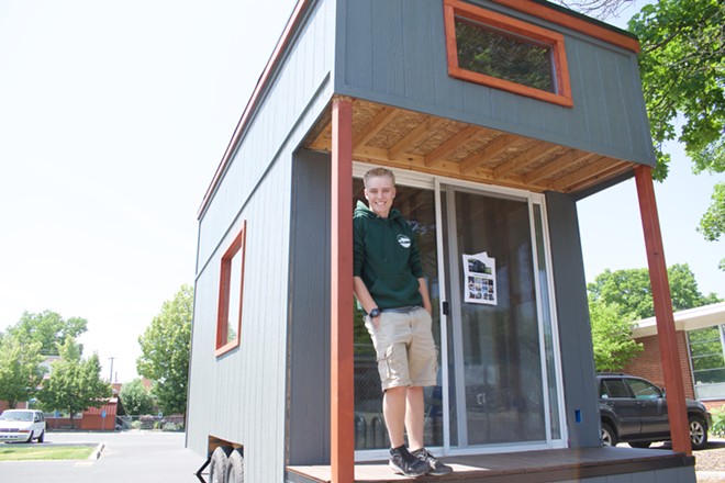 A high school senior in Spokane built a tiny home for a school project and plans to live in it during college