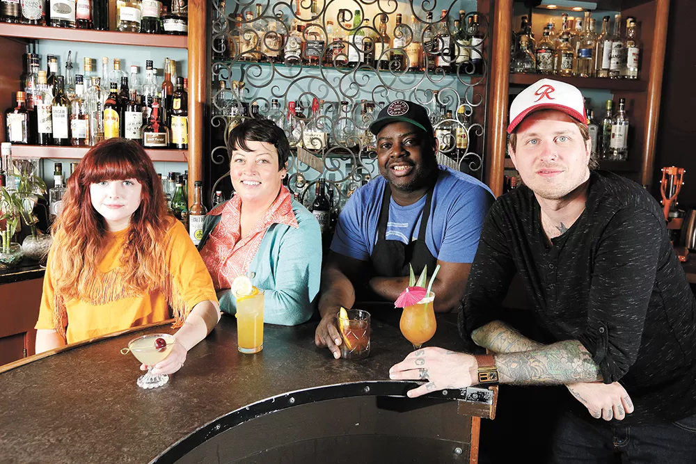 Spokane bartenders Cabby Barnard, Patty Tully, Avant Grant and Shawn Heale with their cocktail riffs. - YOUNG KWAK