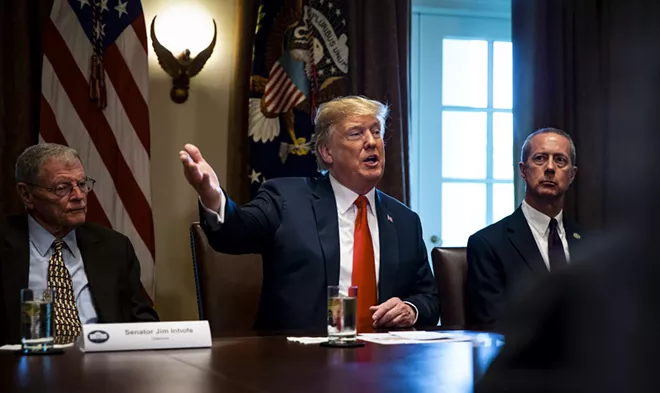 President Donald Trump speaks during a meeting with Republican lawmakers about immigration, in the Cabinet Room, of the White House, in Washington, June 20, 2018. - AL DRAGO/THE NEW YORK TIMES