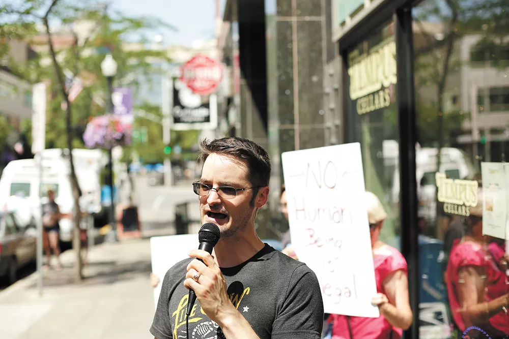 Spokane Immigrant Rights Coalition co-founder Jim Dawson argues that children aren't just being separated by immigration-enforcement officials at the border, but are also being separated in Eastern Washington. - YOUNG KWAK