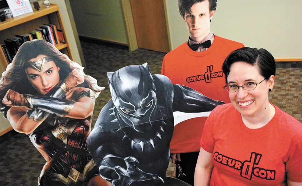 Angela Flock, right, says Coeur d'Con is one way the Coeur d'Alene Public Library reaches new audiences. - QUINN WELSCH PHOTO