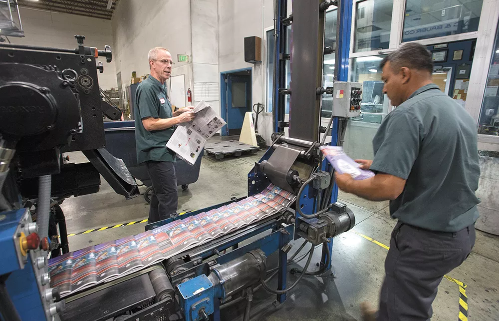 The Inlander is printed by Wenatchee World-owned presses and is trucked to Spokane on Wednesday mornings.