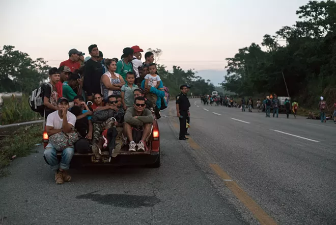 Migrants from Central America prepare to bed down for the night in the main square in Huixtla, in the southeastern state of Chiapas, Mexico, Oct. 22, 2018. The Trump administration enacted new immigration rules on Nov. 8 that give President Donald Trump vast new authority to deny asylum to virtually any migrant who crosses the border illegally, invoking national security powers meant to protect the U.S. against threats from abroad. - LUIS ANTONIO ROJAS/THE NEW YORK TIMES