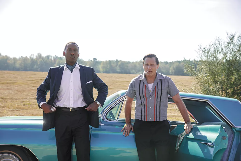 Tony "Lip" Vallelonga, Viggo Mortensen (right), and renowned classical pianist Don Shirley, Mahershala Ali.