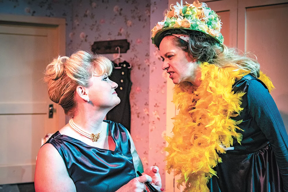Rebecca Craven (left) and Nancy Gasper tackle some tricky "Britishisms" in The Memory of Water. - ERICK DOXEY PHOTO