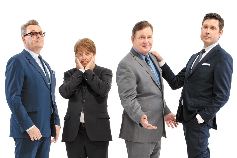 Improv masters (includling Greg Proops, far left), not the new cast of a Mad Men reboot.