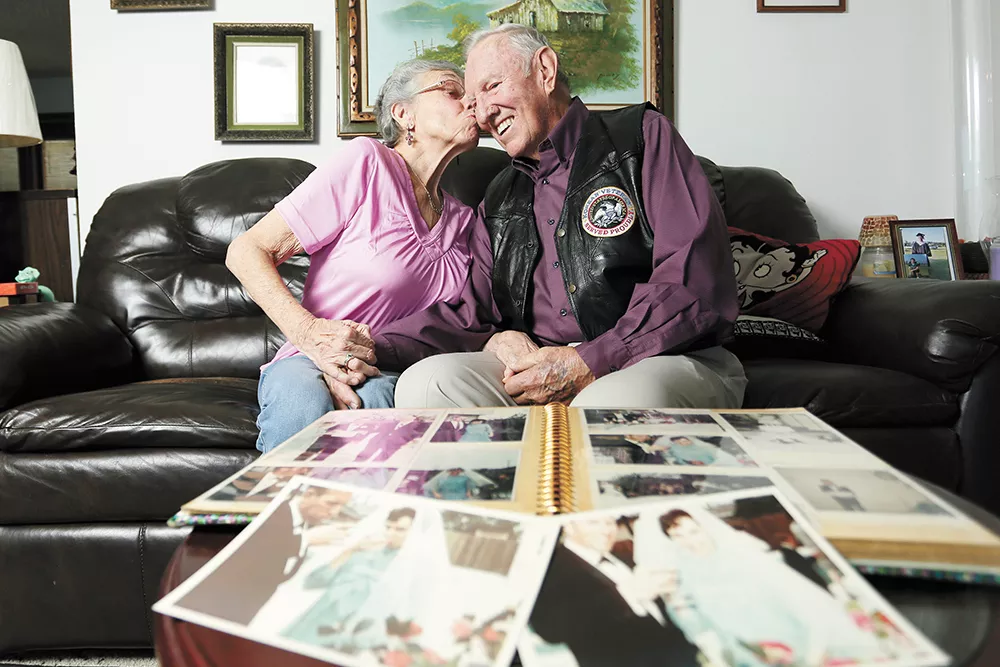Jim and Beth Valentine met more than 50 years ago, when her car repairs gave him the perfect excuse to ask her out. - YOUNG KWAK PHOTO