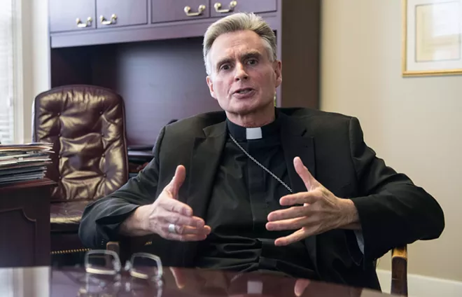 Spokane Bishop Thomas Daly in an interview last month at the offices of the Spokane Diocese. - DANIEL WALTERS PHOTO