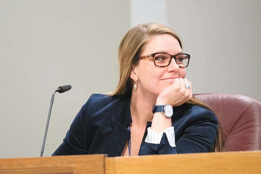City Councilwoman Kate Burke believes the city should consider reassessing its all-ages helmet requirement. - DANIEL WALTERS PHOTO
