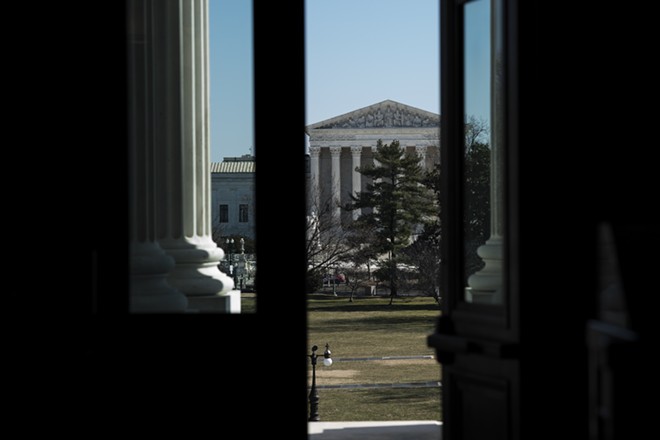 The  U.S. Supreme Court seen from the U.S. Capitol building in Washington, Feb., 28, 2019. The Court returns to the subject of partisan gerrymandering on March 26, considering for a second time in two years whether drawing election maps to help the party in power can ever violate the Constitution. - ERIN SCHAFF/THE NEW YORK TIMES