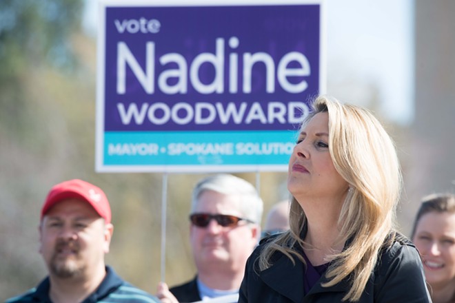 Yes, former KXLY anchor Nadine Woodward is running for mayor. But on what platform? - DANIEL WALTERS PHOTO