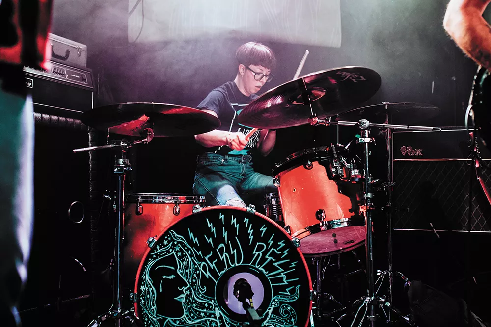 Haili Kiehn of punk trio Peru Resh, who are raising money for Hope House on Friday night. - ALICIA HAUFF PHOTO