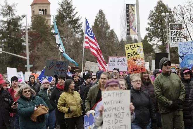 A rally Tuesday, May 21, 2019, will bring together Spokane groups that fight for a woman's right to choose, including the Women+s March on Spokane. - YOUNG KWAK PHOTO