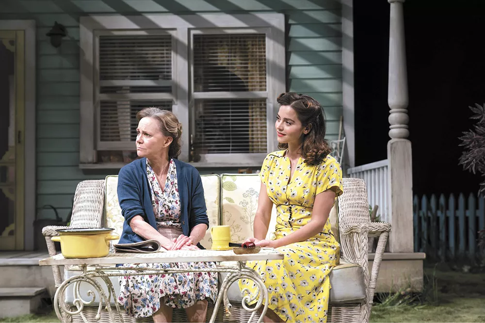 Sally Field (left) and Jenna Coleman in a highly acclaimed production of All My Sons, playing at the Bing on Aug. 18.