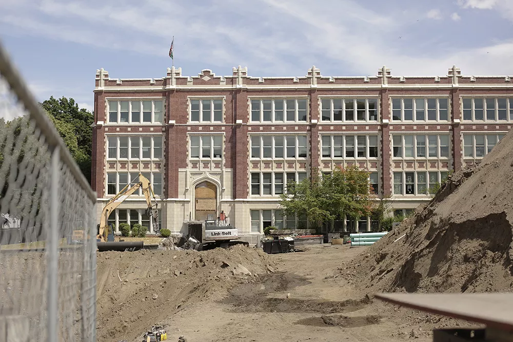Construction of Lewis and Clark's new cafeteria is slated to be completed by the end of the 2020 school year. - YOUNG KWAK PHOTO