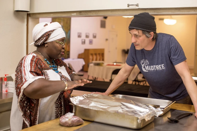 Maureen Ambani and Daniel Todd collaborate at a recent Kenyan food dinner, part of Inland Curry’s international dinner series. - FIONA HICKS PHOTO