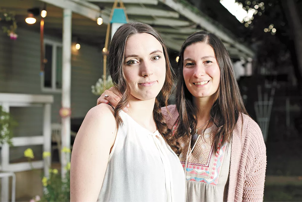 Savannah Salerno (left) and Jess Vega say Belle Gardens wedding venue wouldn't let them schedule a showing. - YOUNG KWAK PHOTO