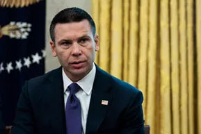 Acting Homeland Security Secretary Kevin McAleenan in the Oval Office at the White House in Washington, Sept. 4, 2019. The Department of Homeland Security is beginning to address white supremacist terrorism as a primary security threat, beating back criticism that the agency has spent a decade playing down the issue even as bigoted mass shooters from New Zealand to Texas took the lives of nearly 100 people in the last six months alone. - ERIN SCHAFF/THE NEW YORK TIMES
