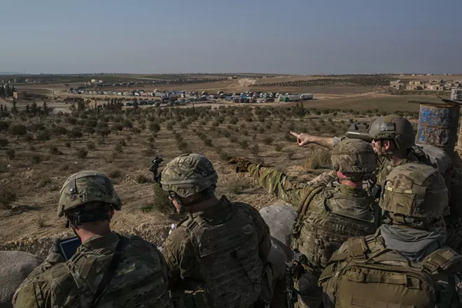 U.S. Special Forces troops near Manbij, Syria, Feb. 7, 2018. Hours after reaching an agreement with Kurdish forces, the Syrian Army entered a key town near the Turkish border — a significant shift in the power dynamic. - MAURICIO LIMA/THE NEW YORK TIMES