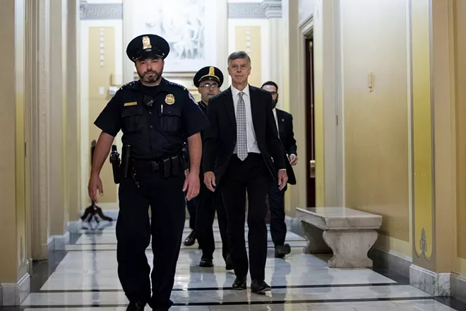 Bill Taylor, the top U.S. diplomat in Ukraine, arrives at the Capitol in Washington for a closed-door session with House impeachment investigators on Tuesday, Oct. 22, 2019. - ANNA MONEYMAKER/THE NEW YORK TIMES