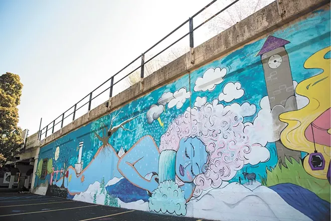 Spokane Arts director Melissa Huggins says that some people seemed concerned that this mural would include a naked woman. Ultimately, it didn't. - DEREK HARRISON PHOTO