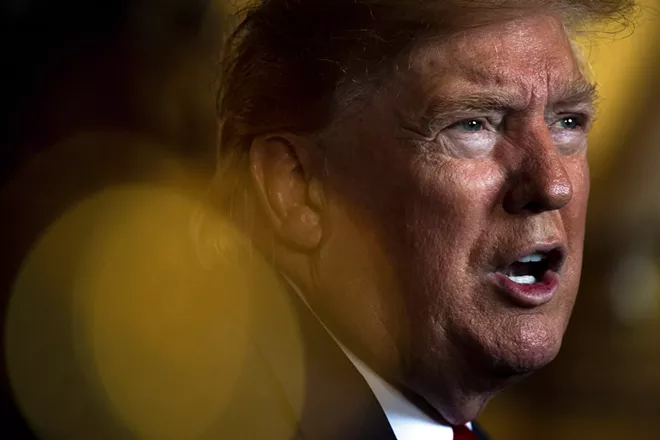 President Donald Trump speaks to reporters at Mar-a-Lago in Palm Beach, Fla., on Dec. 24, 2019. Trump said on Friday, Jan. 3, 2020, that he ordered the operation that killed Iran’s top security and intelligence commander not just to retaliate for past attacks on Americans, but also to forestall an active effort "to kill many more" Americans, as the region braced for a possible escalation in violence. - ANNA MONEYMAKER/THE NEW YORK TIMES