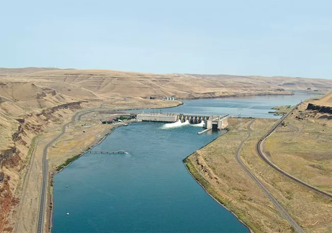 The Lower Monumental Dam on the Snake River, near Kahlotus, Washington. - COLUMBIA BASIN FEDERAL CAUCUS PHOTO
