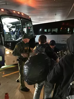 Border Patrol maintains they still have the right to question anyone embarking or departing from a bus. - DAVID BROOKBANK PHOTO