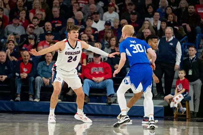 With Corey Kispert at the four, the Zags are outscoring teams by 33 points per 100 possessions. - ERICK DOXEY PHOTO