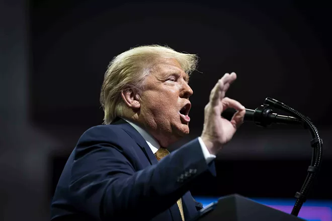 President Donald Trump speaks during a campaign event in Colorado Springs, Colo. on Thursday, Feb. 20, 2020. Trump said Friday that a disclosure by American intelligence officials that Russia was again meddling in a presidential election in his favor was merely another partisan campaign against him, dismissing the warning as a hoax cooked up by rivals. - DOUG MILLS/THE NEW YORK TIMES