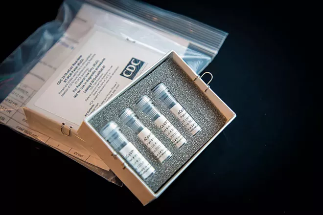 An undated photo provided by the Centers for Disease Control and Prevention shows their laboratory test kit for infection with coronavirus. The kit was found to be flawed, but a replacement has not yet been distributed. - CENTERS FOR DISEASE CONTROL AND PREVENTION