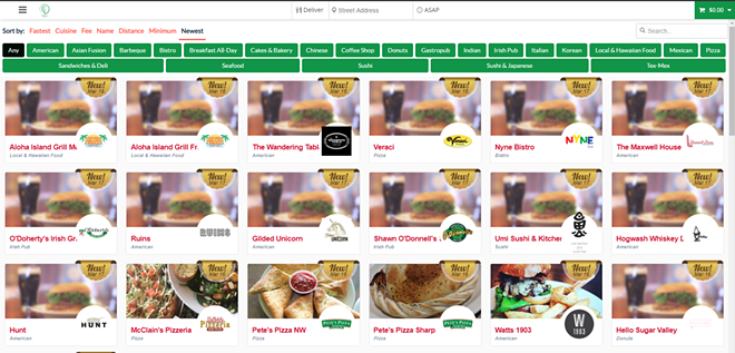 More than 40 local restaurants have joined Treehouse Deliveries' catalog. - TREEHOUSESPOKANE.COM SCREENSHOT